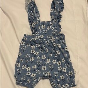 Floral Blue Kids Overalls